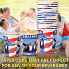 Smygoods Trump Design Disposable Paper Coffee Cups (10 OZ, 50 Count) For Hot Beverages, Tea, Espresso, Cocoa - To Go Drink Containers, Café & Office