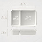 Bentgo Prep - 20-Piece 2-Compartment Reusable Meal Prep Containers with Lids, PFAS & BPA Free Materials, Durable, Microwave, Freezer, & Dishwasher Safe To Go Food Storage (Whisper Gray)