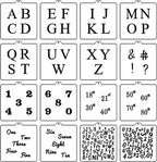 16 Pcs 5.5x5.5in Baking Stencils for Royal Icing, Airbrush Cookies; Sugar Cookie Stencils,Craft Painting, Stencil Genie (Alphabet & Numbers)