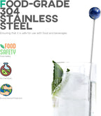 Homestia 6 PCS 8.6 Inch Metal Stir Sticks Coffee Stirrers Reusable Stainless Steel Swizzle Stick Drink Coffee Stirrers for Cocktail Beverage Milk Juices, Multicolor for Cocktail Chocolate