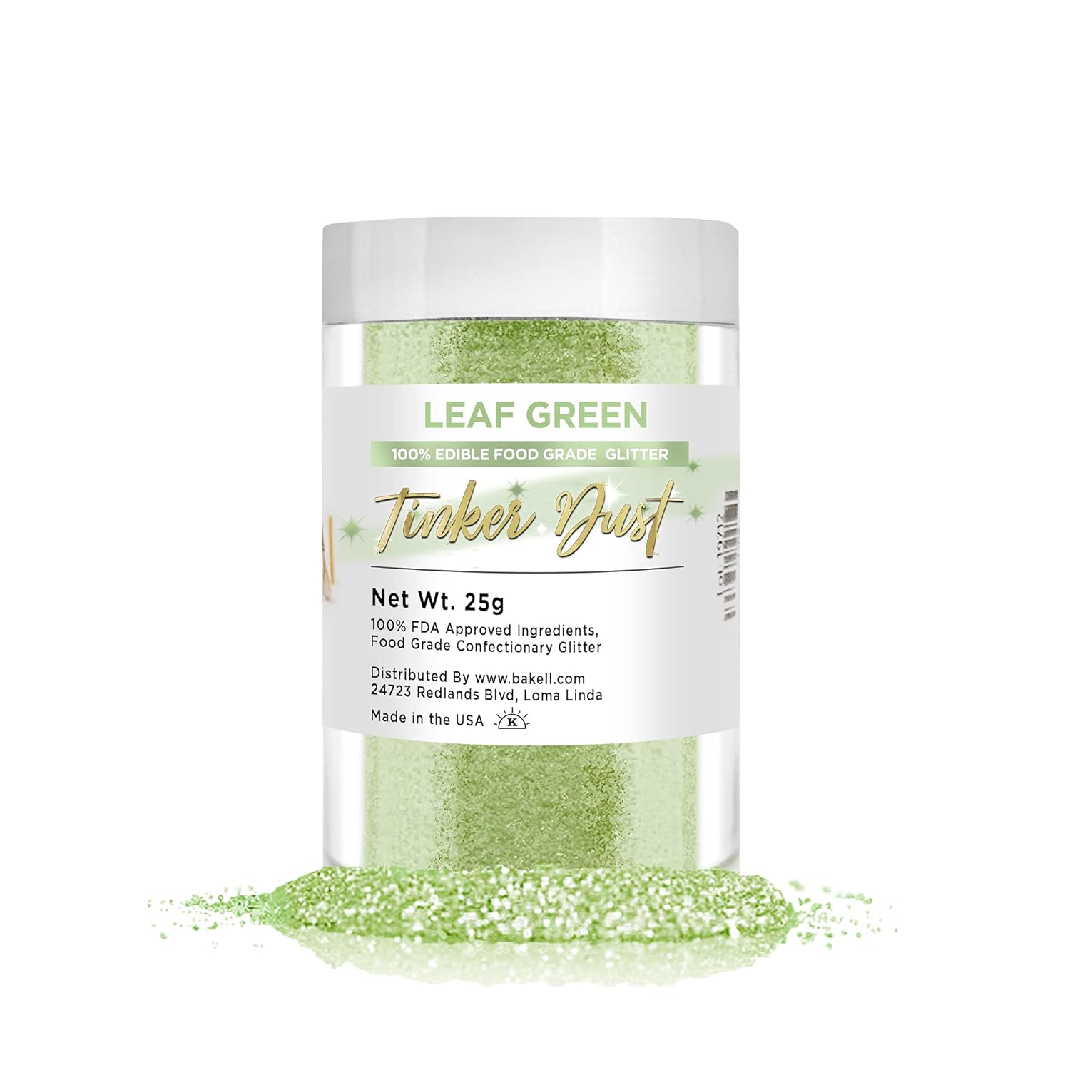 Bakell Leaf Green Tinker Dust - (25g 1x Jar) | Bring a Natural Touch to Your Delicacies with Edible Glitter!