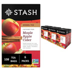 Stash Tea Maple Apple Cider Herbal Tea - Naturally Caffeine Free, Non-GMO Project Verified Premium Tea with No Artificial Ingredients, 18 Count (Pack of 6) - 108 Bags Total