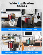 KEMIMOTO Desk Cup Holder with Headphone Hanger, 2 in 1 Caddy Organizer for Office Table, Lawn Chair, Golf Cart, Pontoon Boat, Fit for Most 18-32 oz Bottles