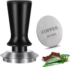 51mm Espresso Tamper and Espresso Puck Screen Set, Espresso Tamper with Calibrated Spring, Premium Barista Stainless Steel Coffee Tamper with Puck Screen, Espresso Handle Tamper for Espresso Machine