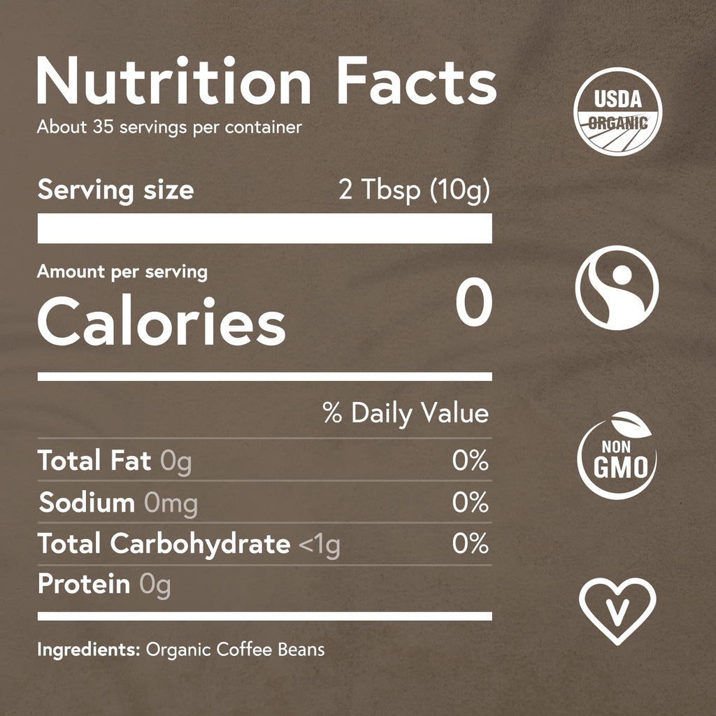 Fabula Coffee Half-Caff Medium Roast Whole Beans - Organic - Low Acid - Single Origin - Non-GMO - Mold Free - 12 Ounces