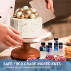 Edible Glitter Set - Luster Dust Edible Set 4 Metallic Colors - Food Grade Coloring Glitter Shimmer Dust Powder for Cocktail, Wine, Cake Decorating, Drinks, Candy, Baking, Cookie, Fondant - 5g Each