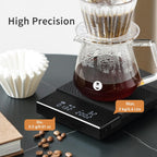 TIMEMORE Coffee Scale Basic 2.0 Electronic Espresso Scale with Water Flow Rate and Timer Function, Free Switching of Ounce/kg Units, Digital Scale for Kitchen/Baking/Cooking, Black