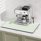 Rnivvi Coffee Mat, 16" x 24" Coffee Bar Mats for Espresso Machine Station Accessories and Organizer, Hide Stain Rubber Backed Absorbent Dish Drying Pad for Kitchen Counter, Cute Bar Decor Pad, Green