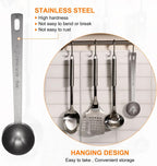 HARFINGTON 2pcs Coffee Scoop Spoon 1tbsp (3tsp, 15ml) 304 Stainless Steel Long Handle Teaspoon/Tablespoon Measuring Spoons Scoops for Tea Sugar Kitchen, Black