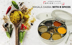 spice dabba Stainless Steel Indian Spice Box, Steel Masala Dabba, Double Lid Spice Container | Gift for Chefs | Size 8x8x2 In (Spice Box Only)