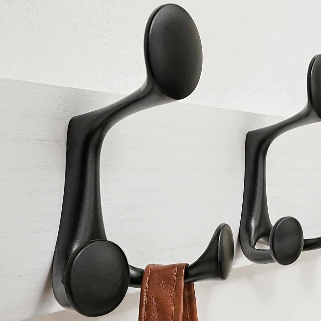 SKOLOO 43-Inch White Wood Coat Rack Wall Mount with 8 Triple Hooks - Ideal for Family Entrances, Classrooms, and Pet Supplies Storage - Perfect Coat Hooks for Wall