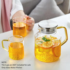 1600ml Glass Water Pitcher with Lid and Spout, Glass Water Jug Carafe for Hot/Cold, Full Glass Teapot, Large Iced Tea Pitcher for Homemade Beverage