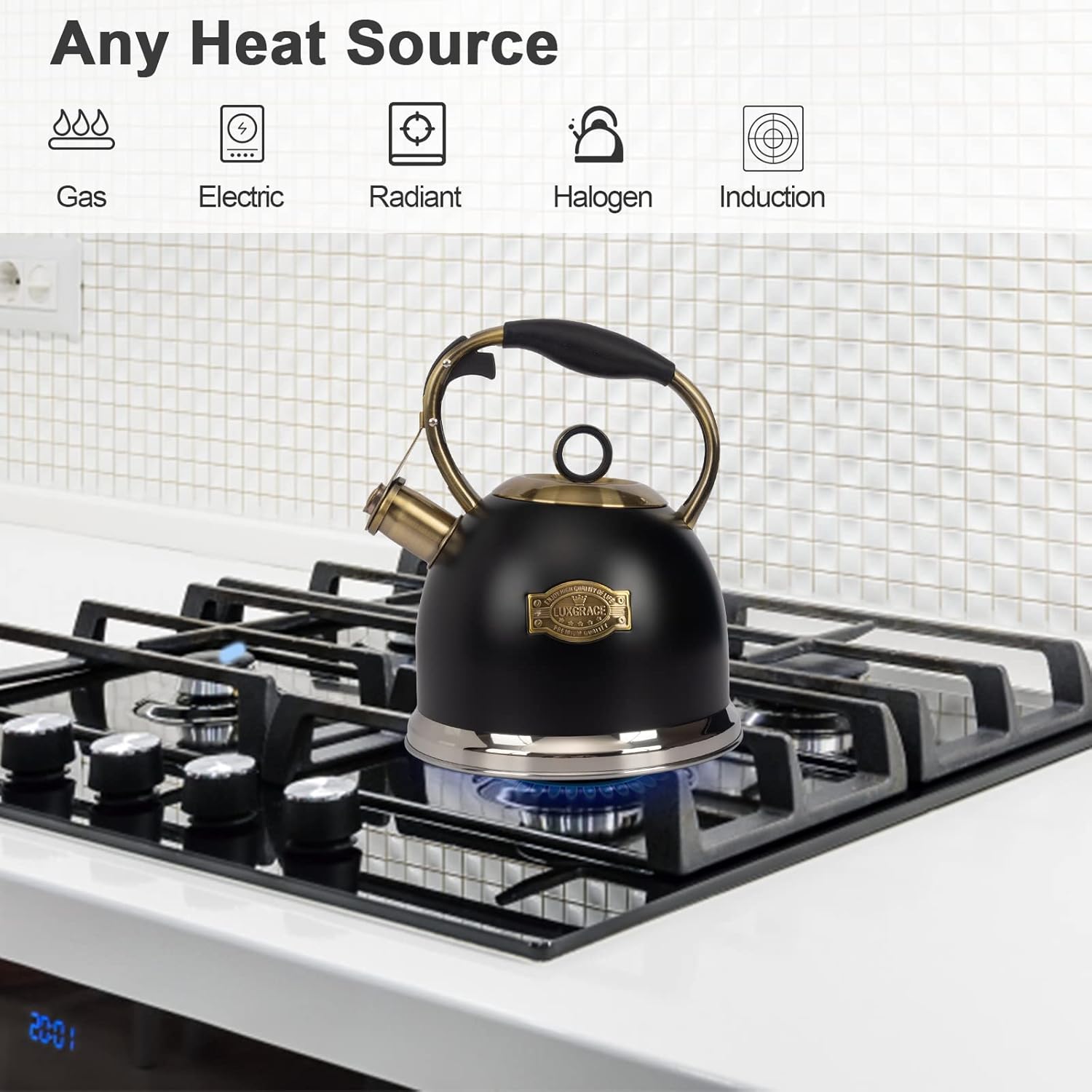 Tea Kettle -3.0 Quart Tea Kettles Stovetop Whistling Teapot Stainless Steel Tea Pots for Stove Top Whistle Tea Pot