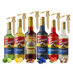 Summer Variety Syrup - Lemon, Lime, Coconut, Blue Raspberry, Watermelon & Tamarindo Syrups For Coffee,Italian Soda, Lattes, Frappes Flavor- 6 Pack With 6 Jimoco Pumps