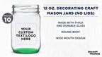 DISCOUNT PROMOS Custom Decorating Mason Jars 12 oz. Set of 10, Personalized Bulk Pack - Glass Jars for Overnight Oats, Candies, Fruits, Pickles, Spices, Beverages - Green