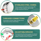 0-200psi Stainless Steel Glycerin Liquid Filled Pressure Gauge 1/8" NPT 1.5" Face Dial, Center Back Mount, for Water, Oil and Air Pressure Testing (with Range Mark Pointer)