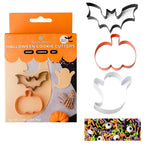 Sweets Indeed Halloween Cookie Cutters with Sprinkle Mix & Candy Eyeballs – 2 oz Sprinkles + 3 Food-Safe Cookie Cutters (Pumpkin, Ghost, Bat) | Halloween Baking & Decorating Kit