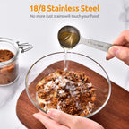 U-Taste 18/8 Stainless Steel Measuring Spoons Set: 7 Piece - 1/8, 1/4, 1/2, 3/4 tsp, 1 tsp, 1/2 & 1 tbsp for Dry & Liquid Ingredients