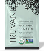 Truvani Vegan Pea Protein Powder | Mint Chocolate | 20g Organic Plant Based Protein | 1 Serving | Keto | Gluten & Dairy Free | Low Carb | No Added Sugar