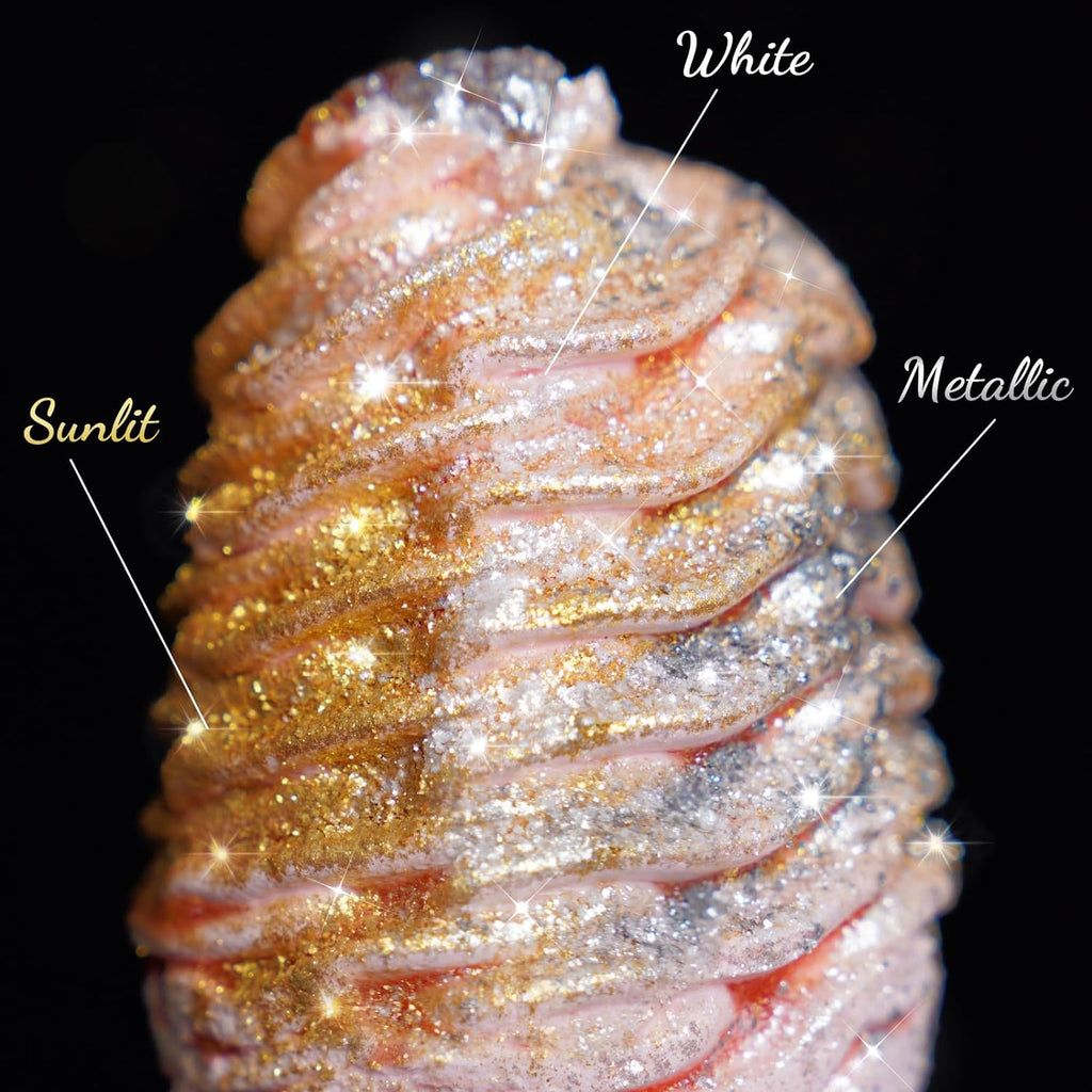 NiHome Edible Food-Grade Glitter Powder Glimmer Luster Dust Metallic Fancy Food Decorating Sprinkle Glimmery Dust for Drink Wine Beverage Cake Bakery Vegan Allergen-Free (Sunlit, 0.35oz/ 10g)