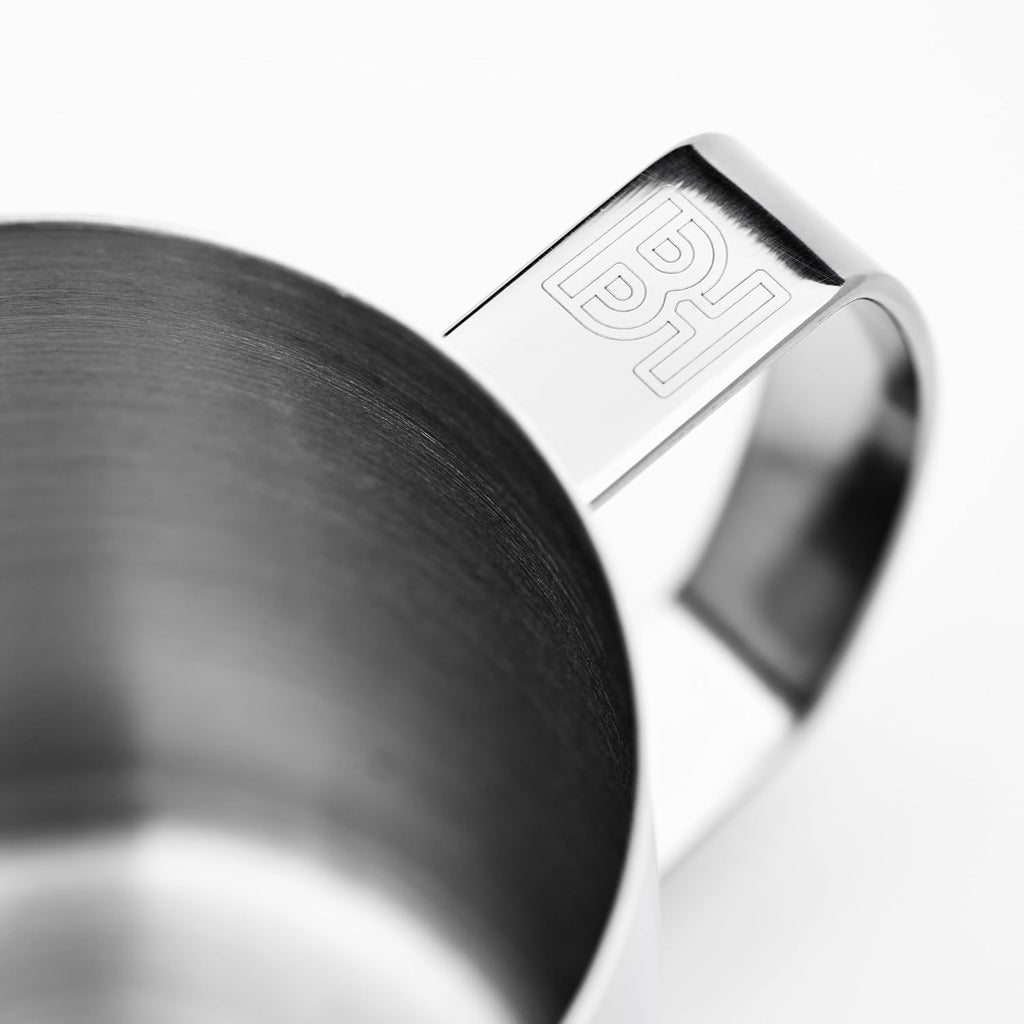 Milk Pitcher – 400ml Polished Stainless Steel, Precision Spout & Handle Alignment, Internal Measurement Markings, Premium 304 Stainless Steel Milk Steaming Pitcher for Latte Art