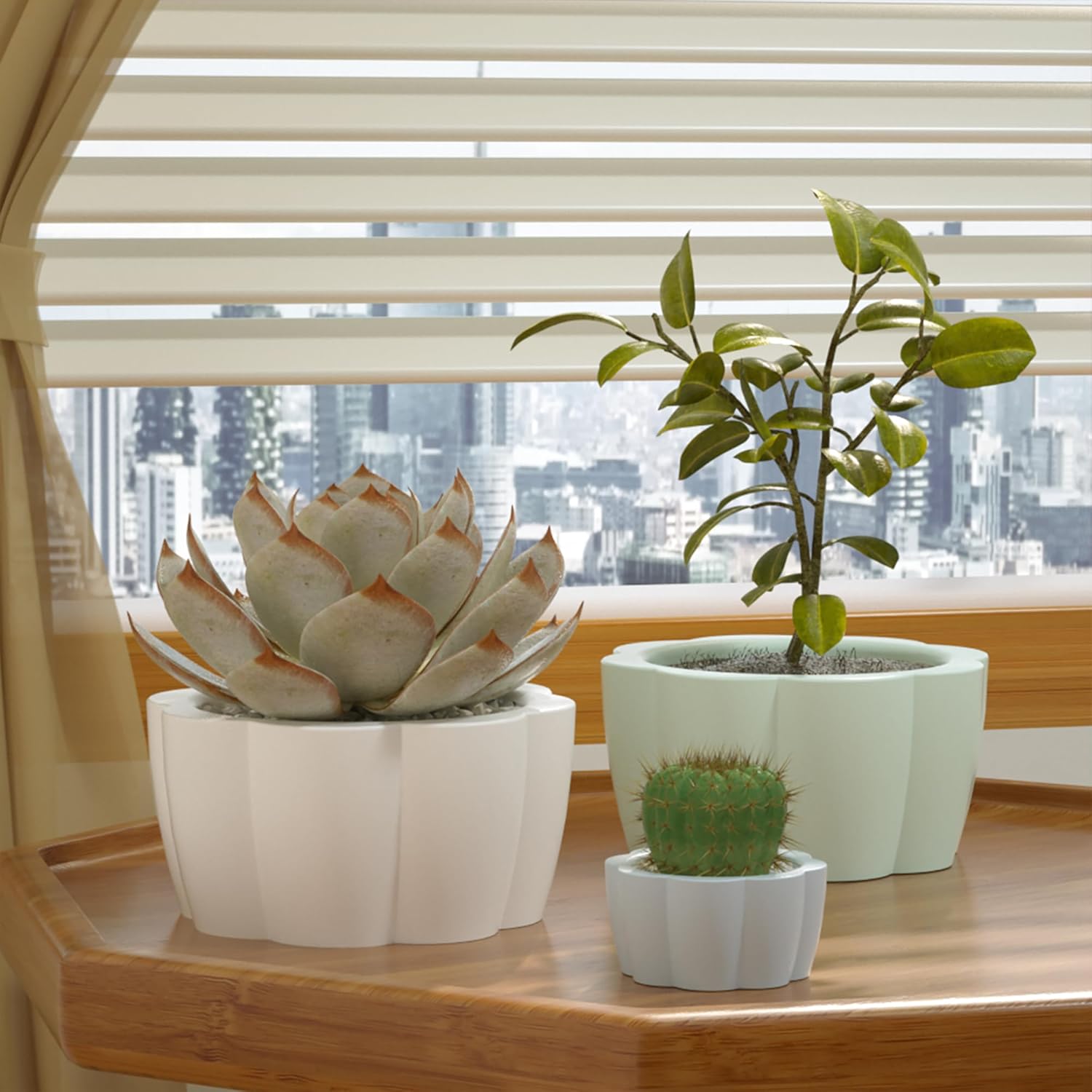 2 Pack Flower Pot Succulent Candle Mold Resin Casting Silicone Molds for Home Decor & Candle Making Wave Spiral Mold