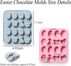 Easter Silicone Candy Molds, 16 Cavity Mini Bunny Egg Butterfly Chick Chocolate Molds Design, Baking Molds for Making Jellies, Soft Candy, Ice Cubes, Wax Melts, Soaps, Resin etc Cake Decor Set of 2