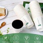 LITOPAK 210 Pack 10 oz Disposable Paper Coffee Cups, White FSC Hot Coffee Cups for Multiple Drinks for Office, Store, Home