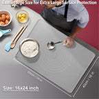 24"X16" Silicone Baking Mat Extra Large Non-stick Pastry Mat with High Edge, Dough Rolling Board for Pastry, Macarons, Pies, Bread, Cookies, Pizza, Fondant, Pasta, Food Grade Silicone Baking Supplies