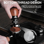 Espresso Tamper 53.3mm, Coffee Tamper with Spring Loaded Tamper, Adjustable Depth, Stainless Steel Base Espresso Coffee Tamper Fits for All 51mm 52mm Espresso Machine.