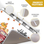 Hello Fall Pumpkin Dish Drying Mat for Kitchen Counter Decor 18x24 Inch Red Truck Harvest Absorbent Reversible Microfiber Dish Drying Pad Buffalo Check Plaid Dish Drainer Rack Mats for Coffee Bar