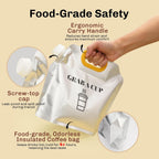 10 Pack Disposable Coffee Dispensers with Handle Coffee Box Cold Hot Beverage Dispenser COFFEE Carrier with Handle Take Out Camping Water Storage Containers Water Bag for Hiking (88oz) (Yellow)