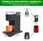 Appliance Slider 360° Rolling Tray for Coffee Maker Bamboo Coffee Pot Slider Tray Countertop Rotation Sliding Tray with Wheels, Small Appliances Mat Easily from Under the Cabinet Black(13.9"×9.4")