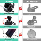 40OZ Stainless-steel Water-Bottle with Straw - Pop-up Spout & Straw Lids, Survival Paracord Handle, Storage Sleeve & Cup Mat, Leak Proof Reusable Insulated Men Women Water Jug for Gym Workout