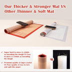 Non-slip Silicone Pastry Mat Extra Large with Measurements 36''By 24'' for Baking Mat, Counter/Dough Rolling/Oven Liner/Fondant/Pie Crust（Red）