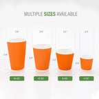 Restaurantware 16 Ounce Ripple Wall Disposable Coffee Cups, 500 Insulated Orange Paper Tumblers, Rolled Rim Design, Lids Sold Separately for Hot Drinks like Tea, Hot Chocolate and More