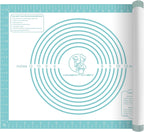 Non-Stick Silicone Pastry Mat, Thick Silicone Baking Mat - Dough Mat for Rolling, Silicone Mat for Baking Cookies Macarons Bread, Extra Large 26 x 16 Inch