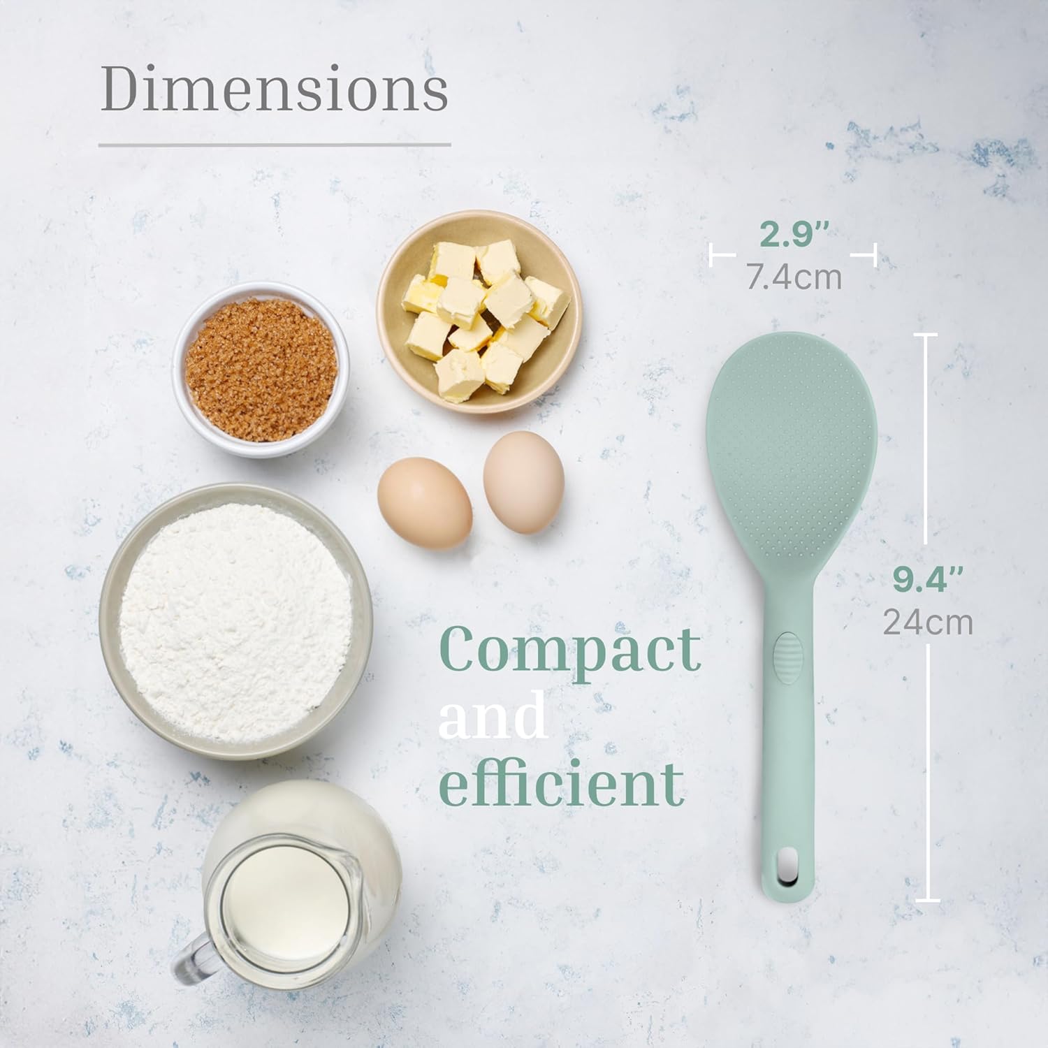 Silicone Rice Paddle Set – 2-Piece Set of Spoon Spatulas for Non-Stick Cookware – Kitchen Tools and Accessories with Comfortable Handles, Heat-Resistant Utensils for Cooking and Baking – Pastel Green