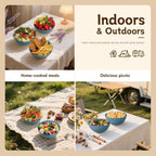 Wheat Straw Salad Bowls for Kitchen set of 6,Anit-Scald Thick Soup Bowls 40oz,Microwave and Dishwasher Safe Bowl set easy to clean. Blue