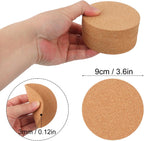 150 Pieces 3.6 Inch Cork Coasters for Drinks, 90 mm Round Cork Coasters, Non-Slip, Heat-Resistant, Absorbent & Reusable, Perfect for DIY Crafts and Home Tabletop Decoration