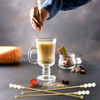 Exquisite Gold Pearl Stainless Steel Coffee Beverage Stirrers Stir Cocktail Drink Swizzle Stick for Wendding Party Value Pack, Hostess Gifts Set of 4, 7.5 Inches Long