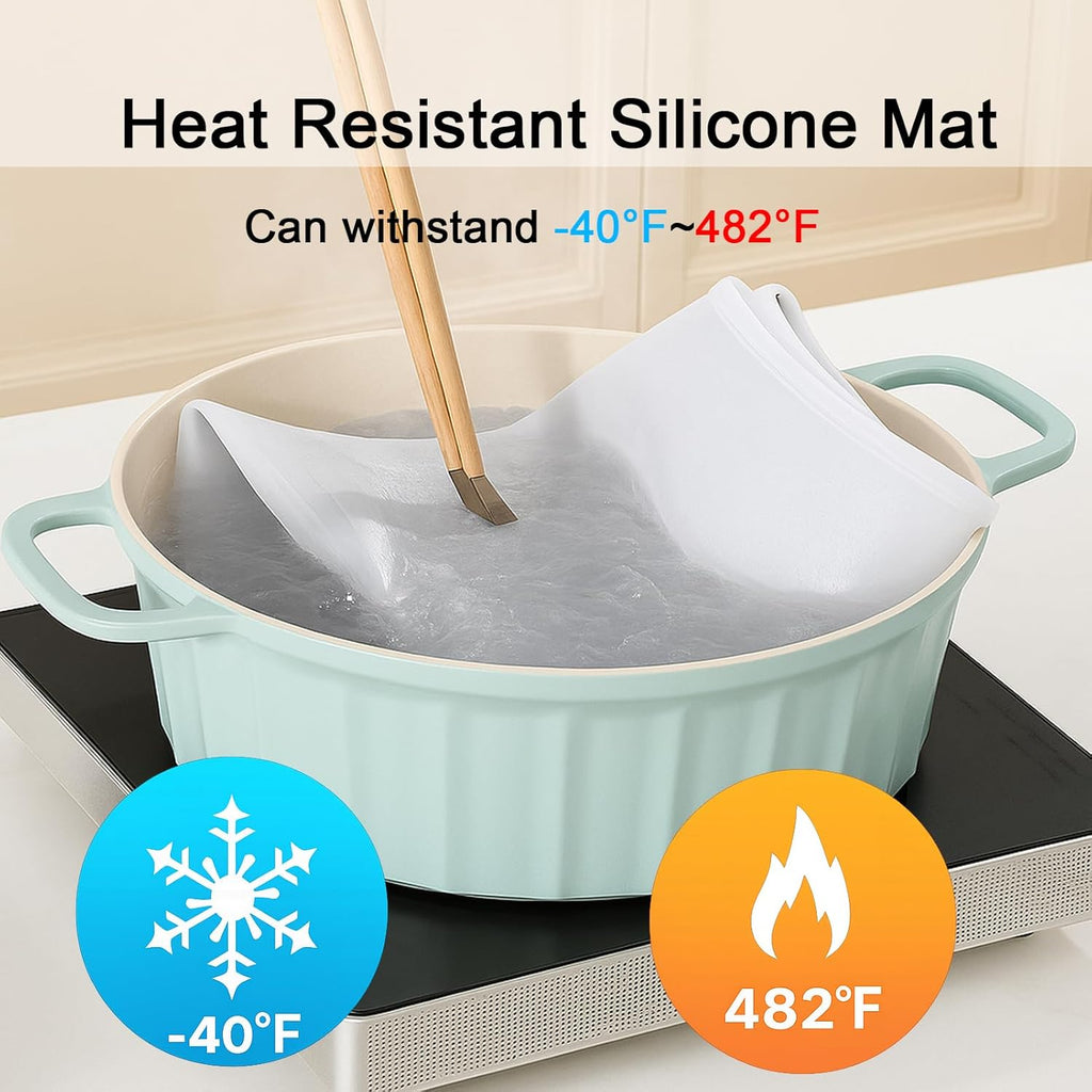 Silicone Baking Mat 35.4"x23.6" Food Grade Silicone Mats for Kitchen Counter Large Countertop Protector Mat with Edge Heightening Non-Slip Heat Resistant Mats for Countertop Easy Clean Transparent