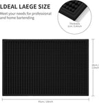 dish drying mat - 18" x 12" Black silicone drying mat , kitchen counter dish drying mats,rubber dish drying mat, Applies to bar mat、coffee mat