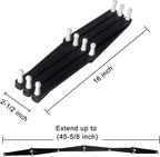 Dseap Accordian Wall Hanger: 16” High Wooden Wall Expandable Coat Rack, Hat Rack Holder, Accordion Hook for Baseball Caps, Coats, Mugs, 10 Peg Hooks, Black & White