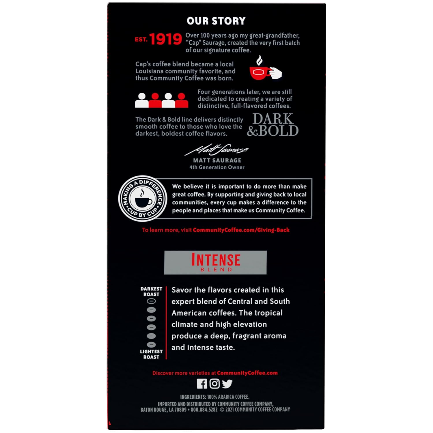 Community Coffee Dark & Bold Intense Blend 24 Count Coffee Pods, Compatible with Keurig 2.0 K-Cup Brewers, 24 count (Pack of 1)