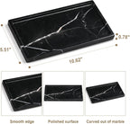 Natural Marble Vanity Tray - Moujings Genuine Marble Perfume Tray for Bathroom Decor, Stone Bathroom Vanity Organizer Tray for Kitchen Counter, Candles, Jewelry, Coffee, Makeup, Key