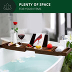 ROYAL CRAFT WOOD Non-Foldable Bathtub Tray - Wood Bath Tray for Tub, Bamboo Bathtub Shelf, Expandable Bath Table Trays, Luxury Bathroom Accessories for New Home & Unique Gift for Women