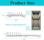 Slide Out Pan and Pot Lid Organizer For Under Cabinet, Wire Dividers Kitchen Pull Out Pot Lid Rack Organization And Storage, Full-Extension Rail, 12" W X 20" D