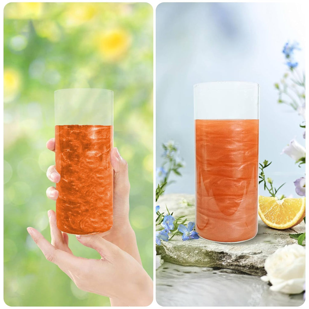 BeePoint Orange Edible Luster Dust 15g - Food Grade, Vibrant Color Shimmer Powdered Dust for Drinks, Cocktails, Cake Decorating, Baking, Chocolates, Candy, Sweets, & Cookies - Vegan & Gluten Free