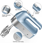 Hand Mixer Electric, 450W Kitchen Mixers with Scale Cup Storage Case, Turbo Boost/Self-Control Speed + 5 Speed + Eject Button + 5 Stainless Steel Accessories, For Easy Whipping Dough,Cream,Cake